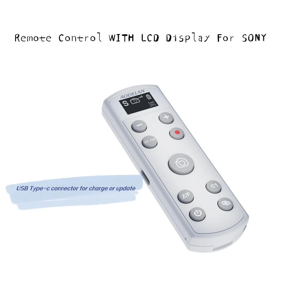 Voor Sony Camera Draadloze afstandsbediening Oplaadbare ontspanknop met OLED-scherm voor ZV-E10, A6700, A6400, A9III, A1II, A7C