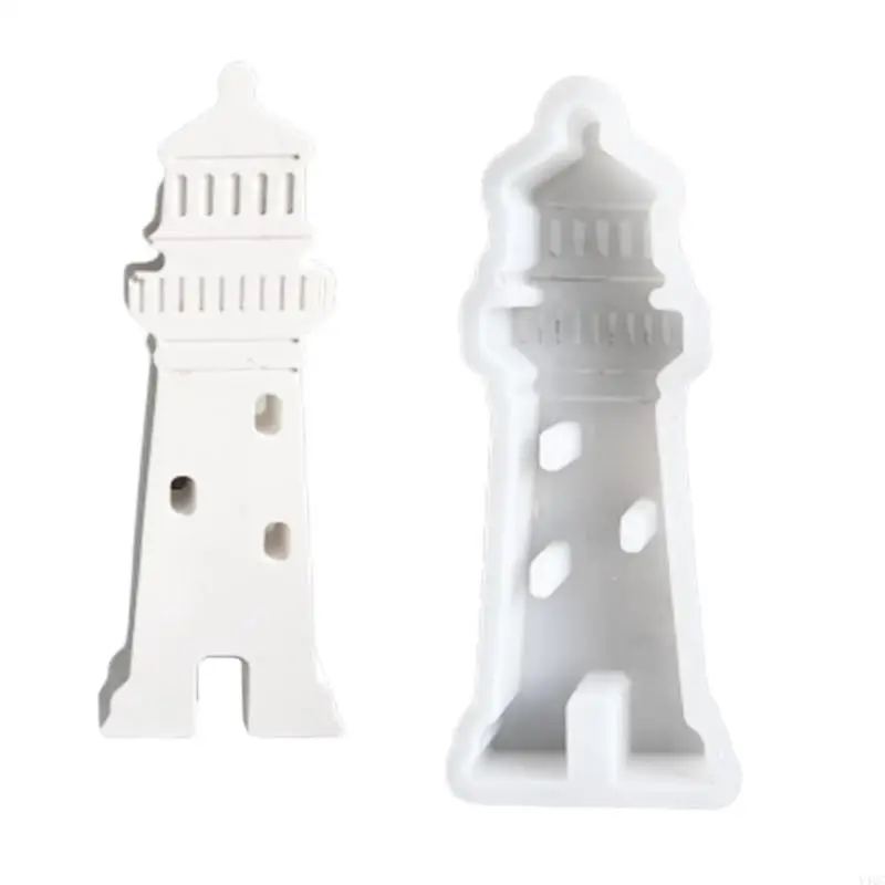 Lighthouse Ornament Rilicones DIY 공예 수지를위한 곰팡이 주조 양초 만들기 프로젝트 가정 장식 및 창의적 선물 Y4QC