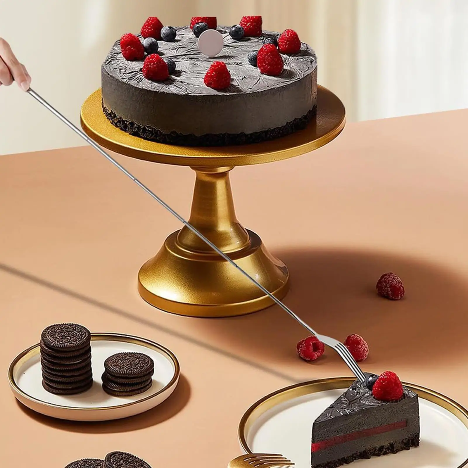 شوكة تصغير بمقبض طويل من الفولاذ المقاوم للصدأ، أدوات طبخ للتخييم والمطبخ والشواء والنزهة والخبز والسفر #5