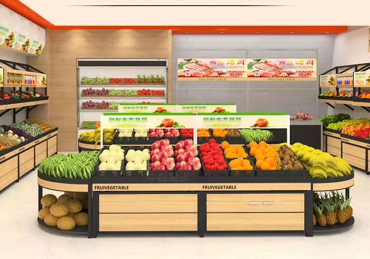 Supermarket fruit store shelves, vegetable display racks, convenience store fruit and vegetable racks, fresh vegetable racks