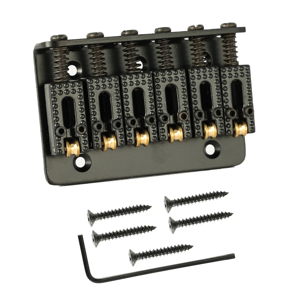 Hardtail For Bridge for Electric Guitar with 6 String Fixed Roller Saddles and Top Loading Compatibility for Tele Models