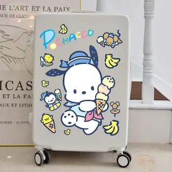 Sanrio Karikatür Sevimli Büyük Bavul Çıkartmaları Cinnamoroll Hello Kitty Motosiklet saklama kutusu Dekoratif Çıkartmalar Toptan