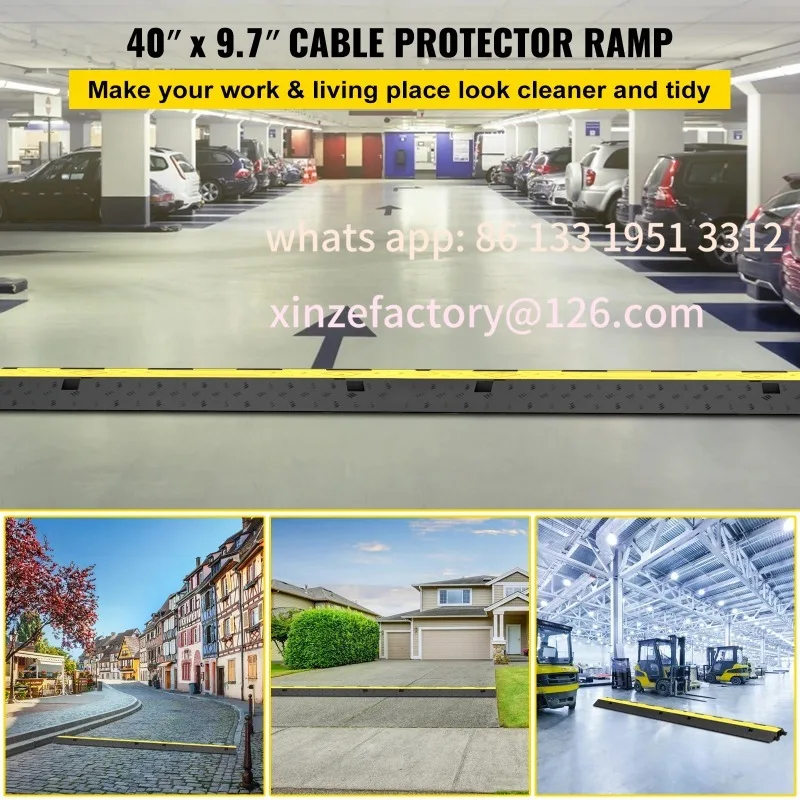 تخصيص SucceBuy 2 قناة كابل حامي منحدر سلك واقي الحبل منحدر درب المطاط سرعة المرور المطاطية للطرق السريعة ،