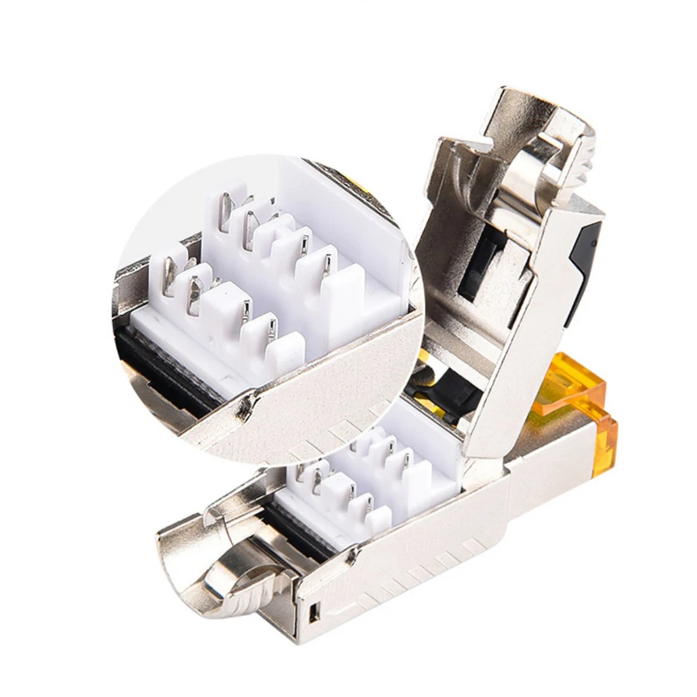 Imagem -06 - Cabo Ethernet Cat8 Pure Silver Rede Patch Cord Cabos Rj45 40gbps 2000mhz Duplo Blindado Alta Velocidade 1pc