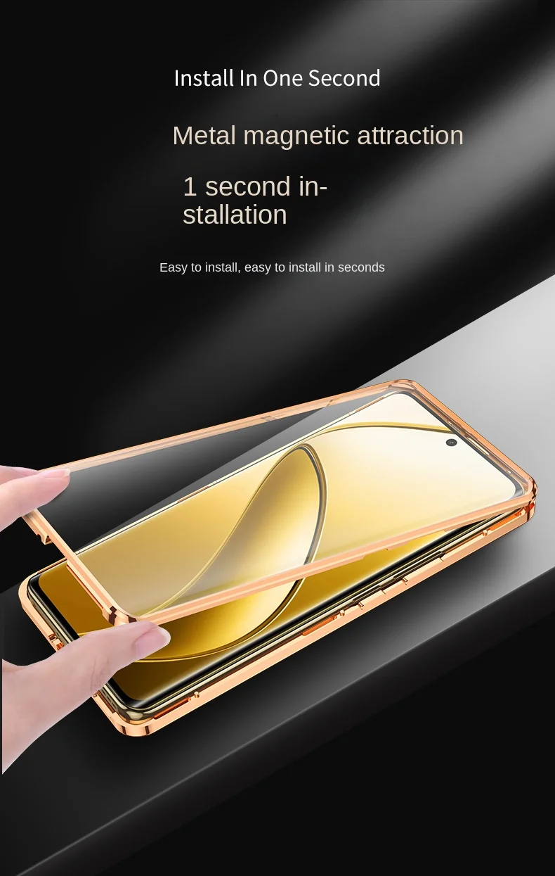 Realme 12 Pro Plus RMX3840 Capa 360 Proteção Completa Frente Capa de Vidro Temperado Transparente com Capa Traseira de Couro PU para Realme12 Pro +