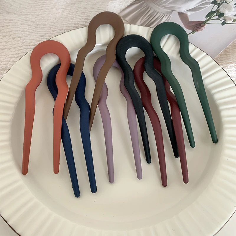 Fashion Hair Sticks Fork Hairpin Elegant Women Hair Clip Pins U Shape Girls Hairpins Hair Bun Maker Headwear Accessories