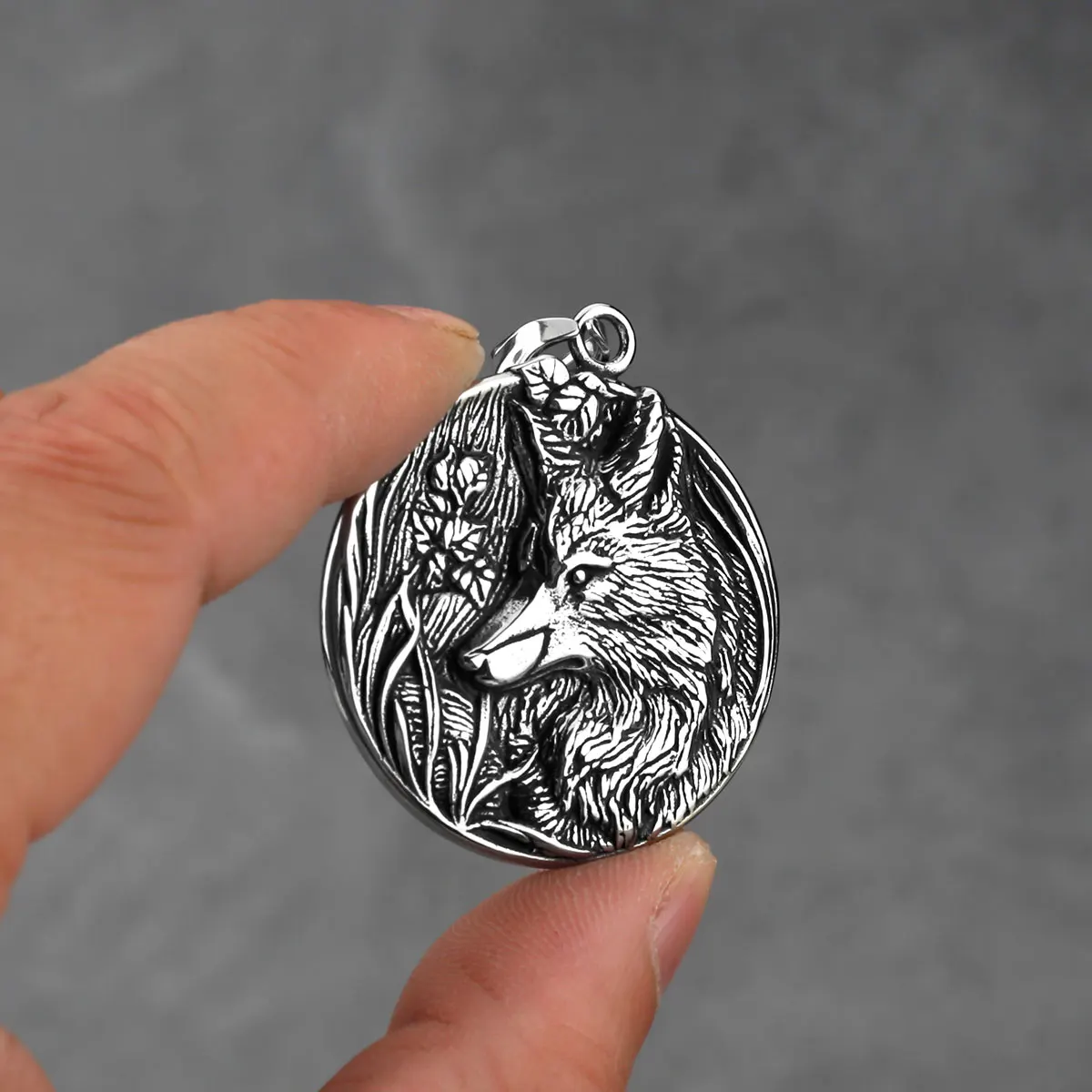 Stainless Steel Fox Pendant Necklace Domineering Charm Punk Jewelry Necklace Wholesale