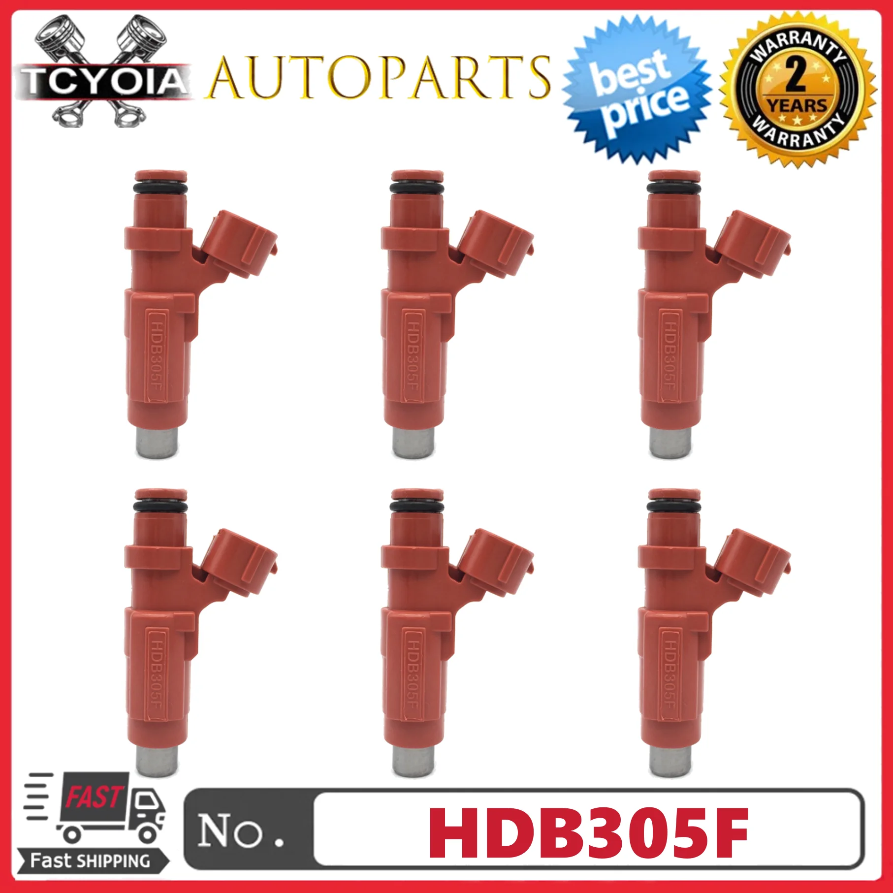 

6Pcs/Lot Fuel Injectors HDB305F For 2004-2011 Mitsubishi Eclipse Endeavor Galant 3.8L V6