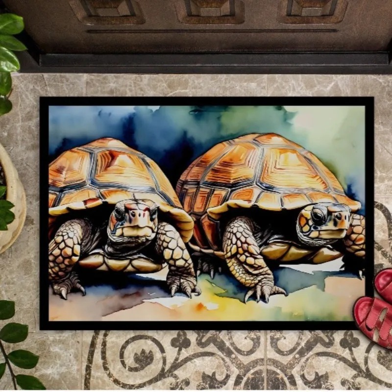 

Cute Turtle Print Entry Doormat Non-Slip Washable Indoor Outdoor Durable Rug