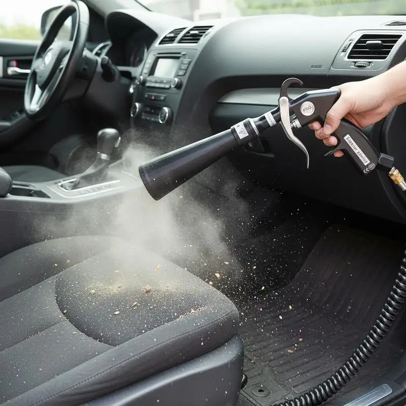

Car Cleaning Gun, 6-9.2 Bar High-Pressure Air Blow Gun with 2 Set Nozzles, 360° Rotating Nozzle for Complete Cleaning, Quickly Blasts Dirt and Dust from Surface, Work with 1/4 NPT Air Compressor
