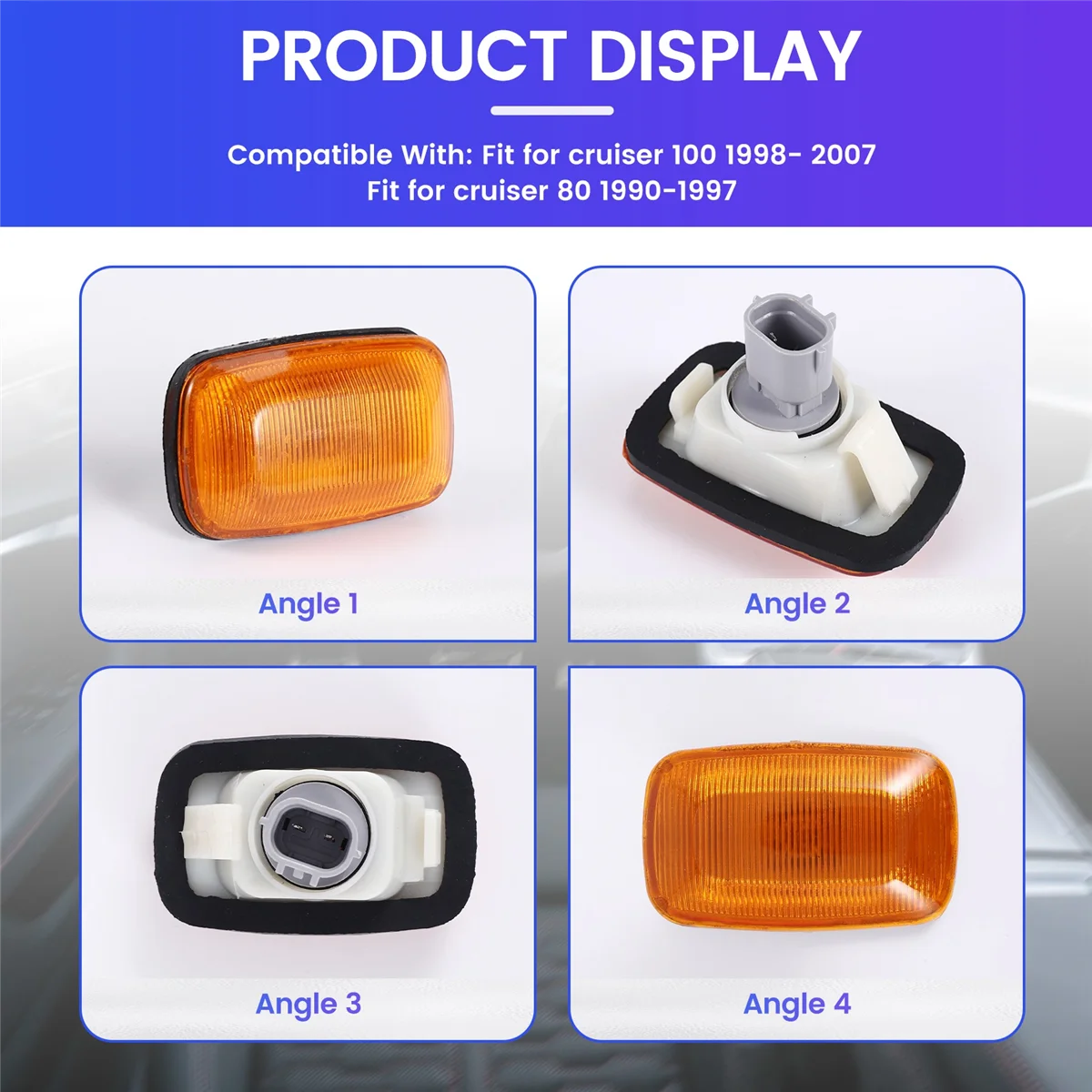 

2PCs Fender Turn Signal Side Marker Lamp Light for Toyota Land Cruiser 80 1990-1997 100 1998 - 2004 2005 2006 2007 jasmine