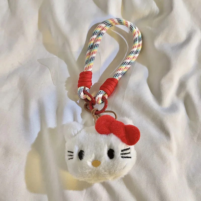 Sanrio Bowknot Hello Kitty Toy Pendant Car Key Chain Girl Heart Cartoon Cell Phone Case Ornament Accessories Gifts