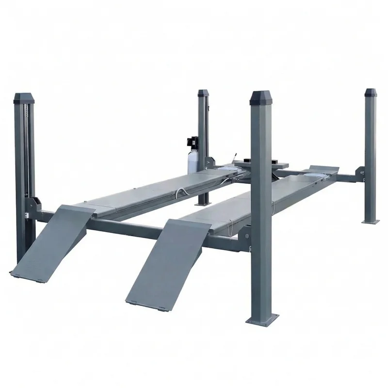 PrimeSelect Four Post Lift With Second Car 4 & Tons Capacity 00Mm Lifting Height Electric & Hydraulic Drive