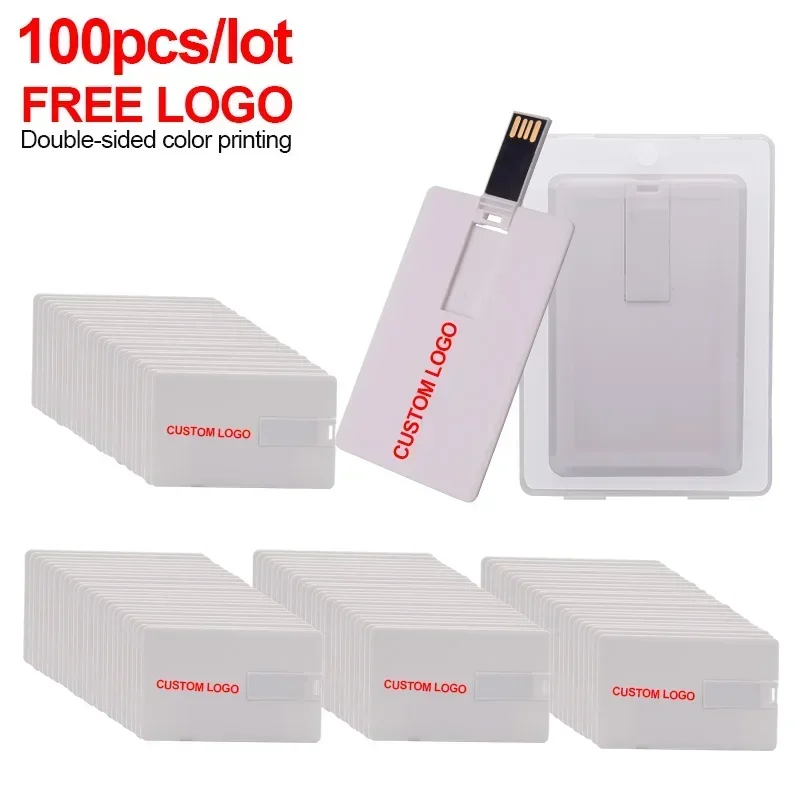 100pcs/lot Bank Card USB Memory Stick Master Credit Card USB Flash Drive Pendrive 2.0 4GB 8GB 16GB 32GB 64GB Pen Drive Free Logo