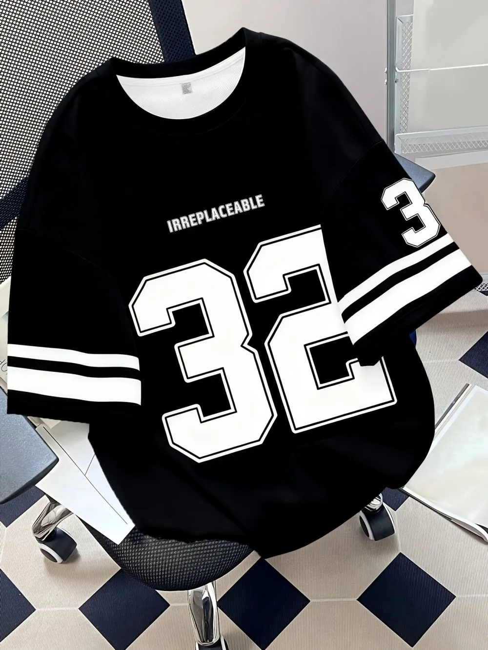 European and American men's summer striped digital print micro elastic breathable round neck T-shirt outdoor sports top