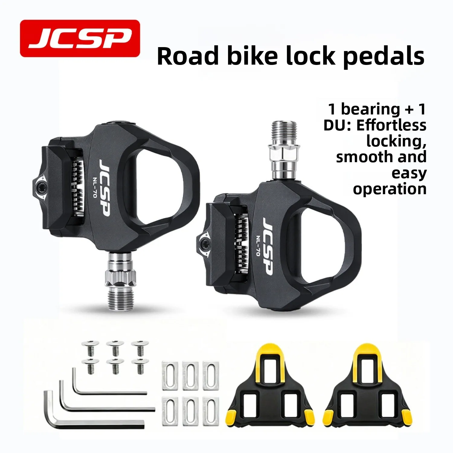 Nylon Bicycle Locking Pedals Road Bike Pedal  Cycling Bearing Cleats Clipless Pedal For SPD SL System With Locking Plate