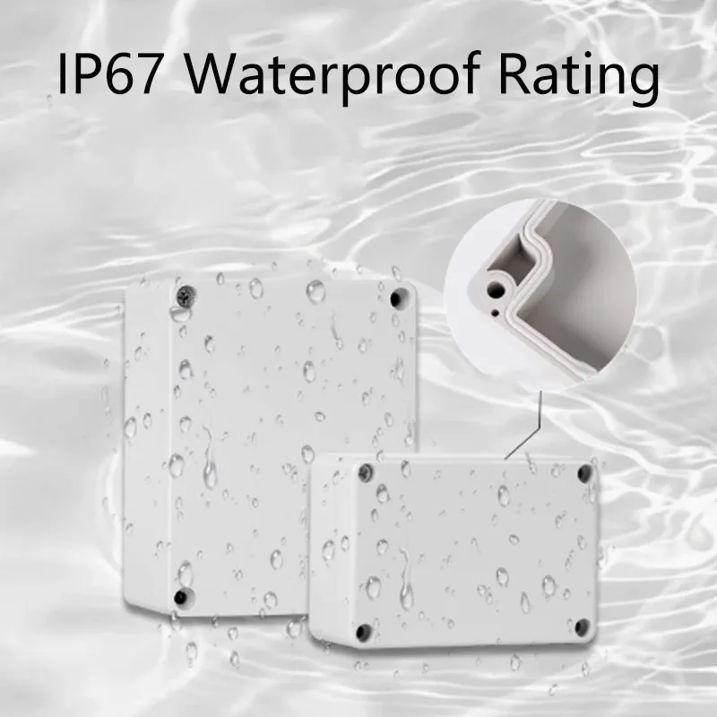 Scatola di giunzione in plastica ABS di tipo F, scatola di giunzione impermeabile per fissaggio cavi su misura, alloggiamento della scatola di giunzione elettrica esterna IP67