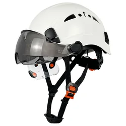 Casco de seguridad con visera para hombre, protector de cabeza para trabajo Industrial, ANSI, con gafas integradas para ingeniero ABS, nueva construcción