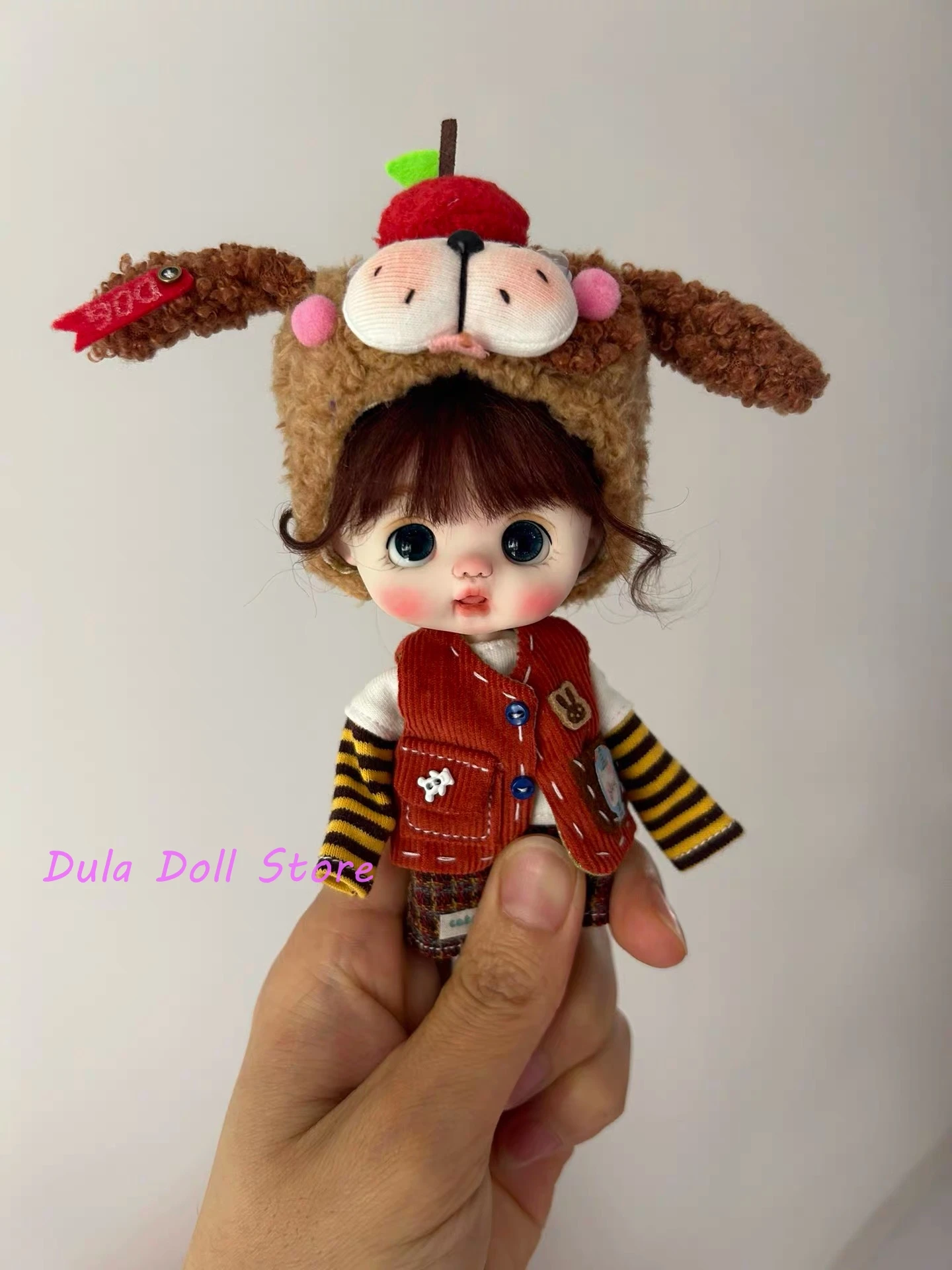 Dula Doll Clothes Dress Puppy pullover plaid jeans set clothes Ob11 gsc Doll Accessories