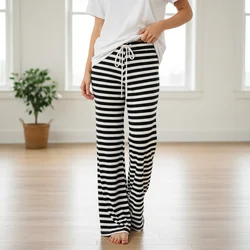 Stampa Sleep Bottom Donna Pantaloni lunghi in cotone Pigiama per la casa Pantaloni estivi antiscivolo morbidi Coulisse di grandi dimensioni Striscia sexy Casual di grandi dimensioni