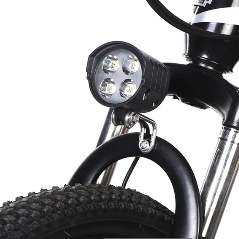 

A06F-E-Bike Horn Light 12W Electric Bicycle 4 LED Headlight Waterproof 2 In 1 Horn And Light Switch Bicycle Flashlight