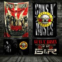 3x5 Ft Rock Band G-guns N R-roses Flag Polyester Digital Printing Banner for Garage Wall Art Out Door Decoration With Grommets