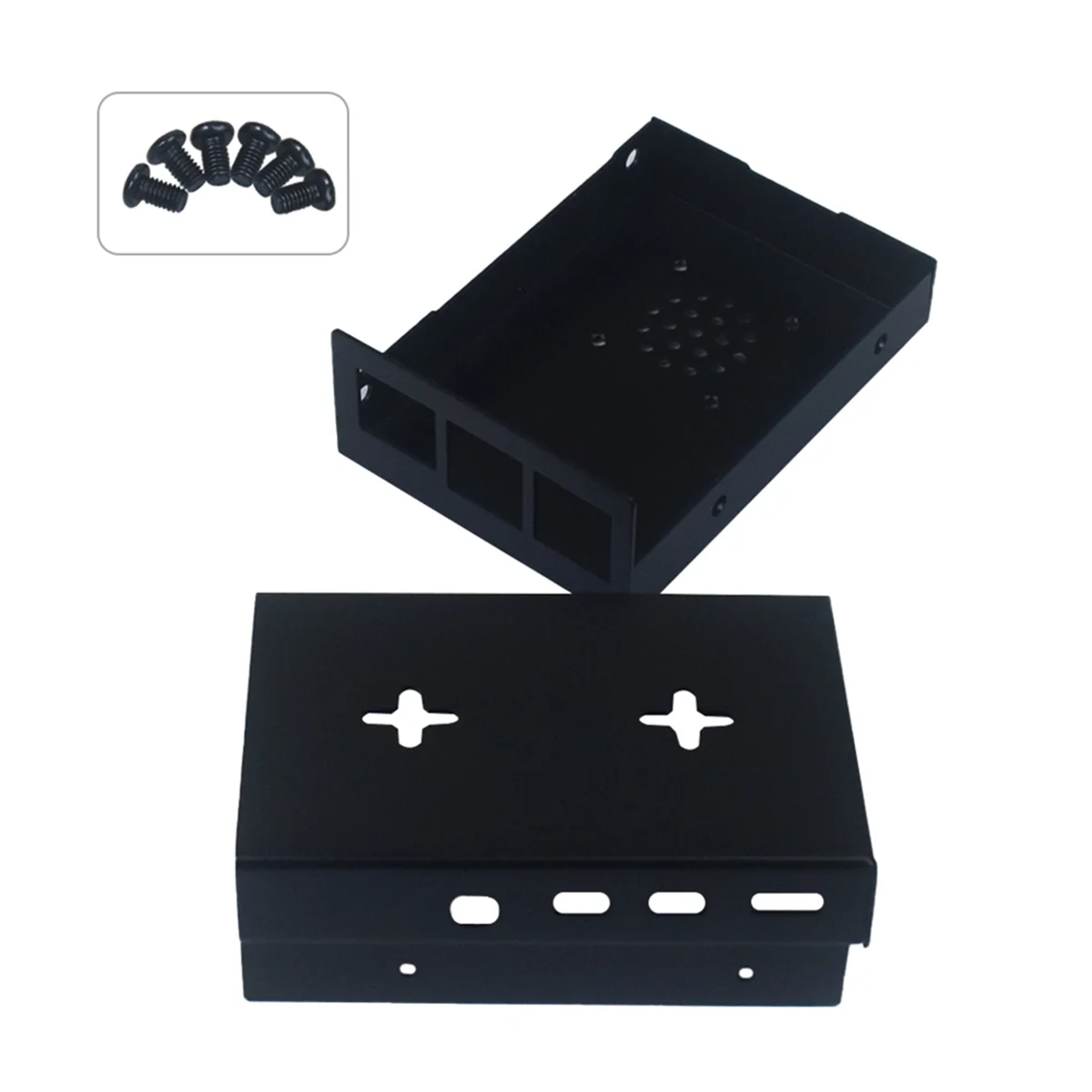 AT87-для Raspberry Pi 4 Model B, алюминиевый корпус с ЧПУ, ультратонкий металлический корпус для корпуса Raspberry Pi 4 Model B (черный)