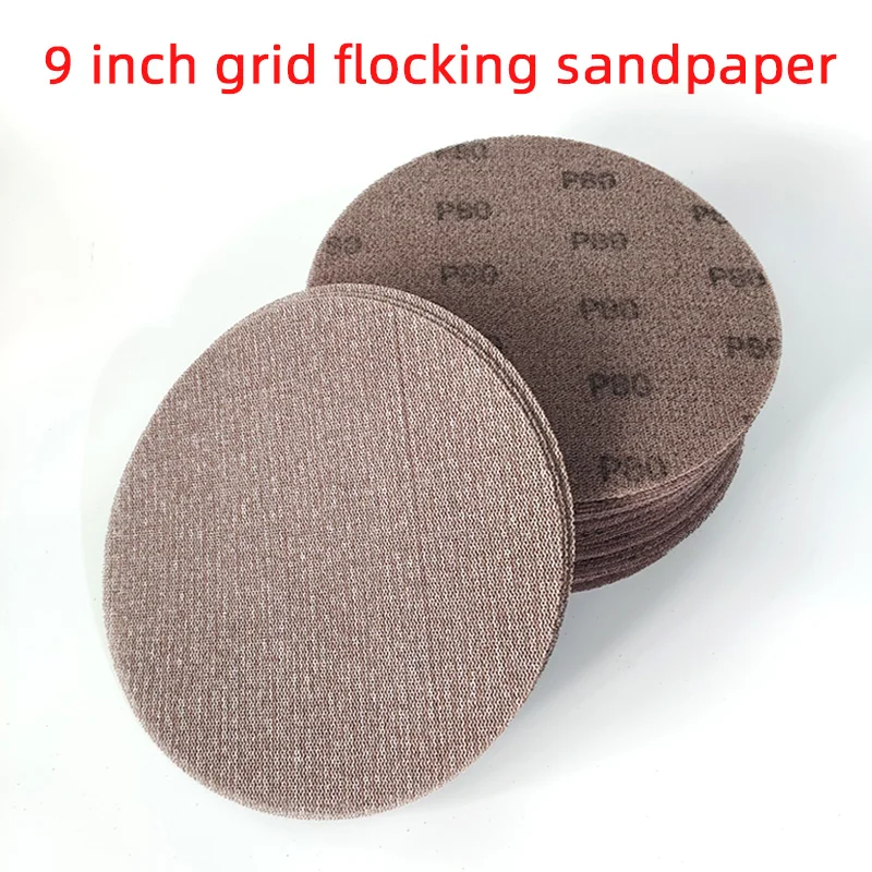 10Pcs 9 Inch 225mm Mesh Abrasive Hook and Loop Sand Paper Dust Free Sanding Discs Anti-blocking Dry Grinding Sandpaper