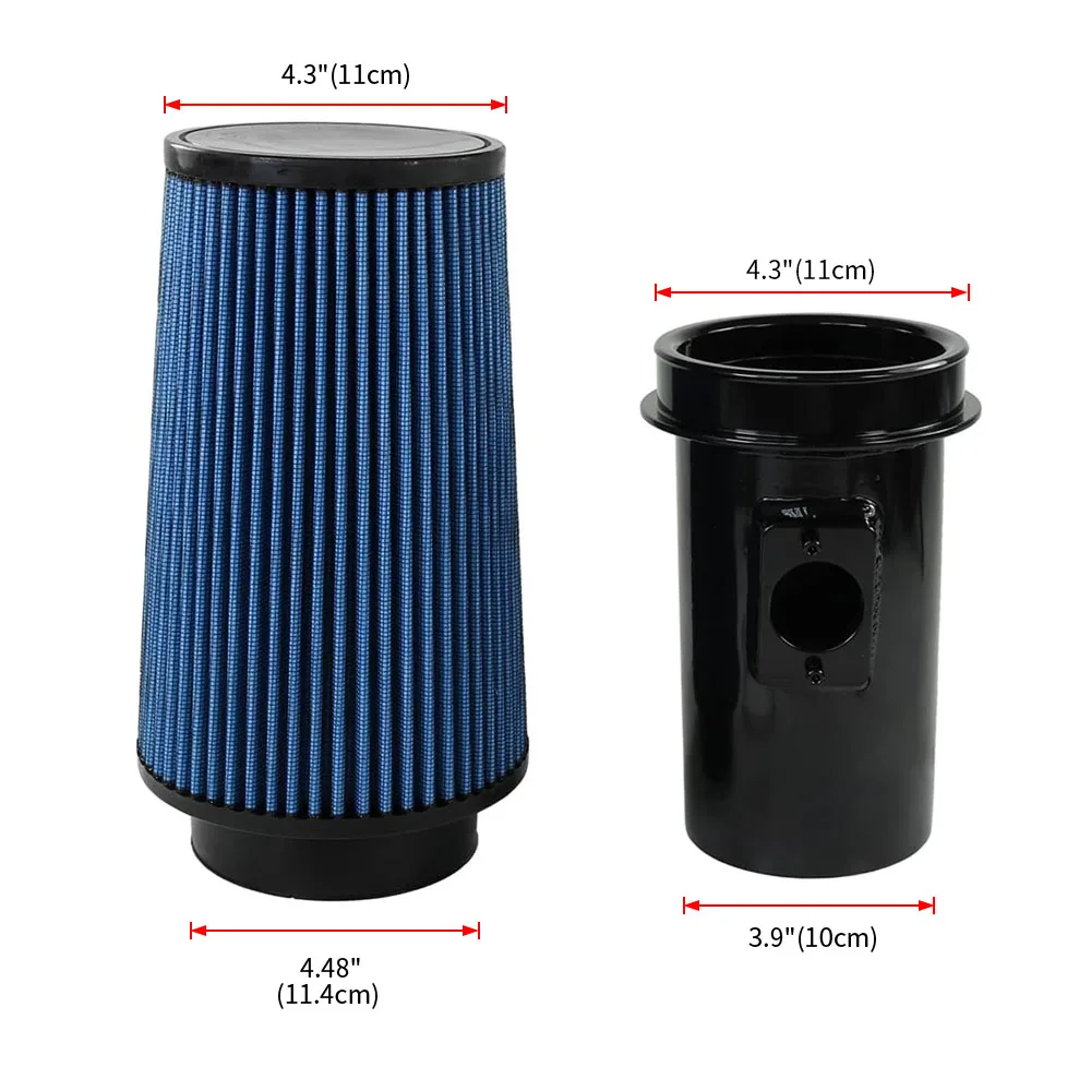 Aluminum  Cold Aair Intake System Kit With Air Filter For Ford F-250 F-350 F-450 08-10 6.4l Powerstroke Diesel