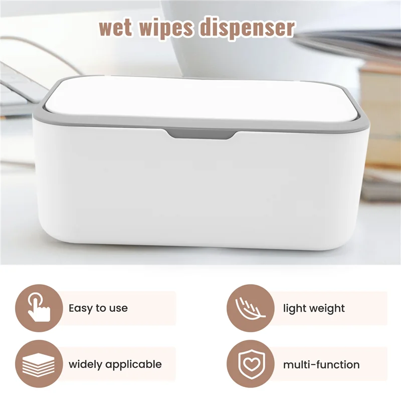 B62B-Wet Wipe Dispenser,Baby Napkin Storage Box Holder Container Dust-Proof Wet Tissue Box For Home, Office