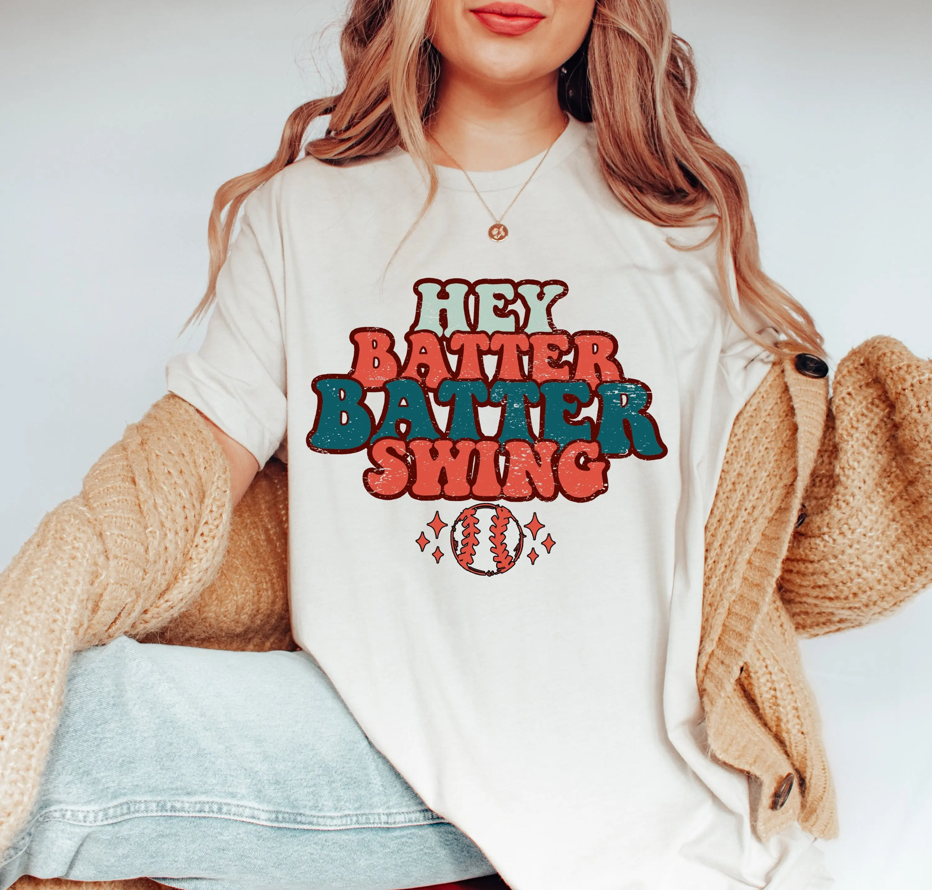 Hey Batter Swing Baseball T Shirt Game Ballpark Season Mom Sport Outfit Lover