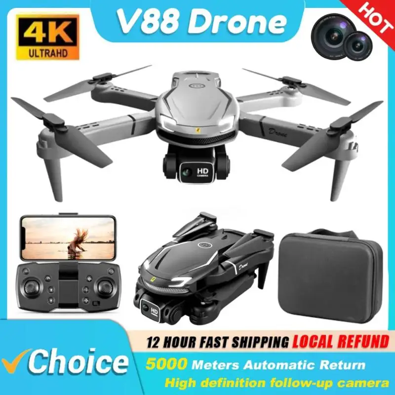 Nowy V88 Drone 8K 5G GPS Profesjonalna fotografia lotnicza HD Rc Samolot HD Podwójny aparat Quadcopter 9KM Z fartuchem parkingowym Zabawka 2024