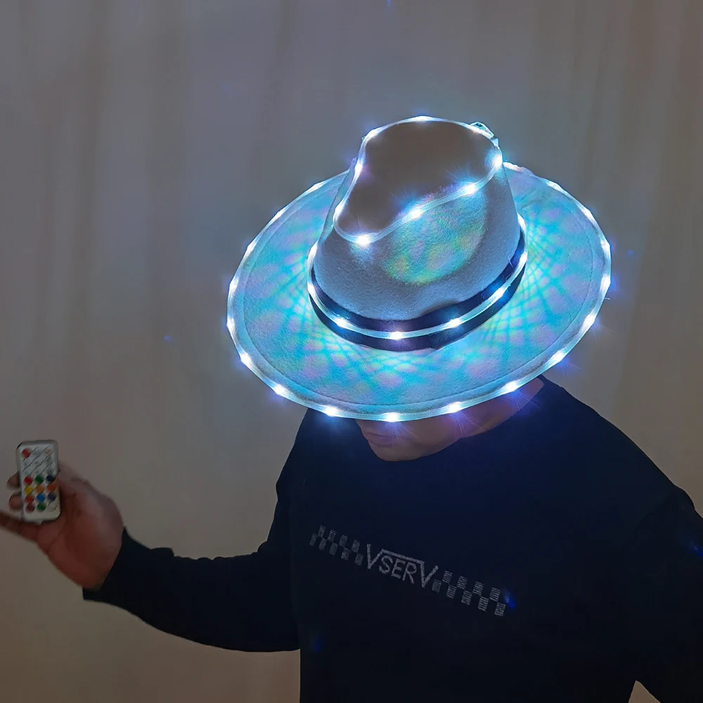 Chapeau néon à LED polychrome pour fête costumée, casquette Shoous, spectacle de danse, bar DJ structurels ent, carnaval, cool