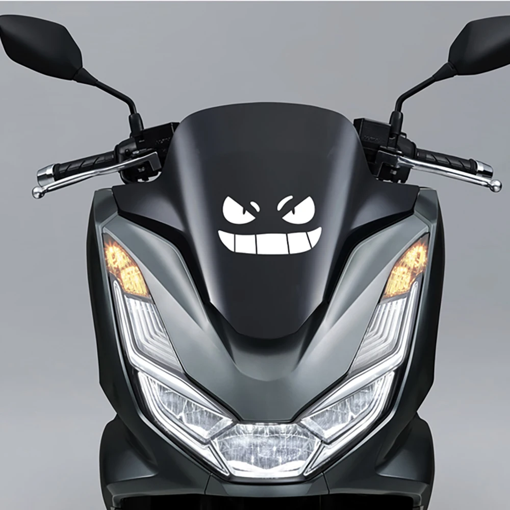 Demon Grin Reflective Moto Stickers Decor Motorcycle Scooter Auto Body Windshield Helmet Fuel Tank Accessories Decal