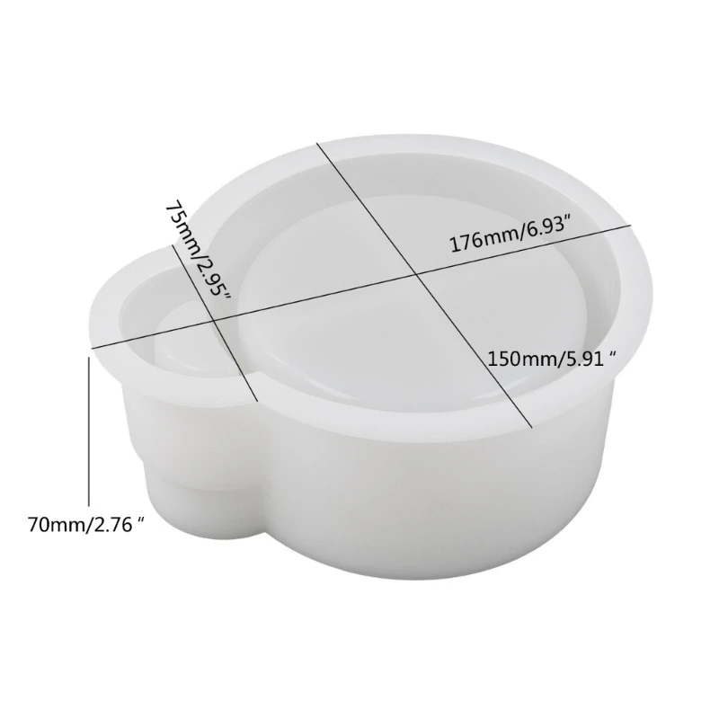 Round Mirror Holder Resin Molds Tray Silicone Molds for Resin Epoxy Casting Mold for DIY Candlestick Jewelry