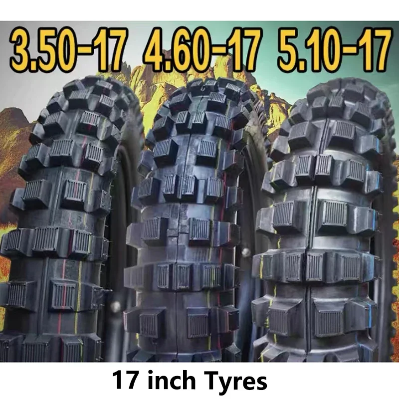 Motorcycle 17-inch road slide tire modified off-road deep tooth tire 3.50-17 4.60-17 large flower off-road tire 