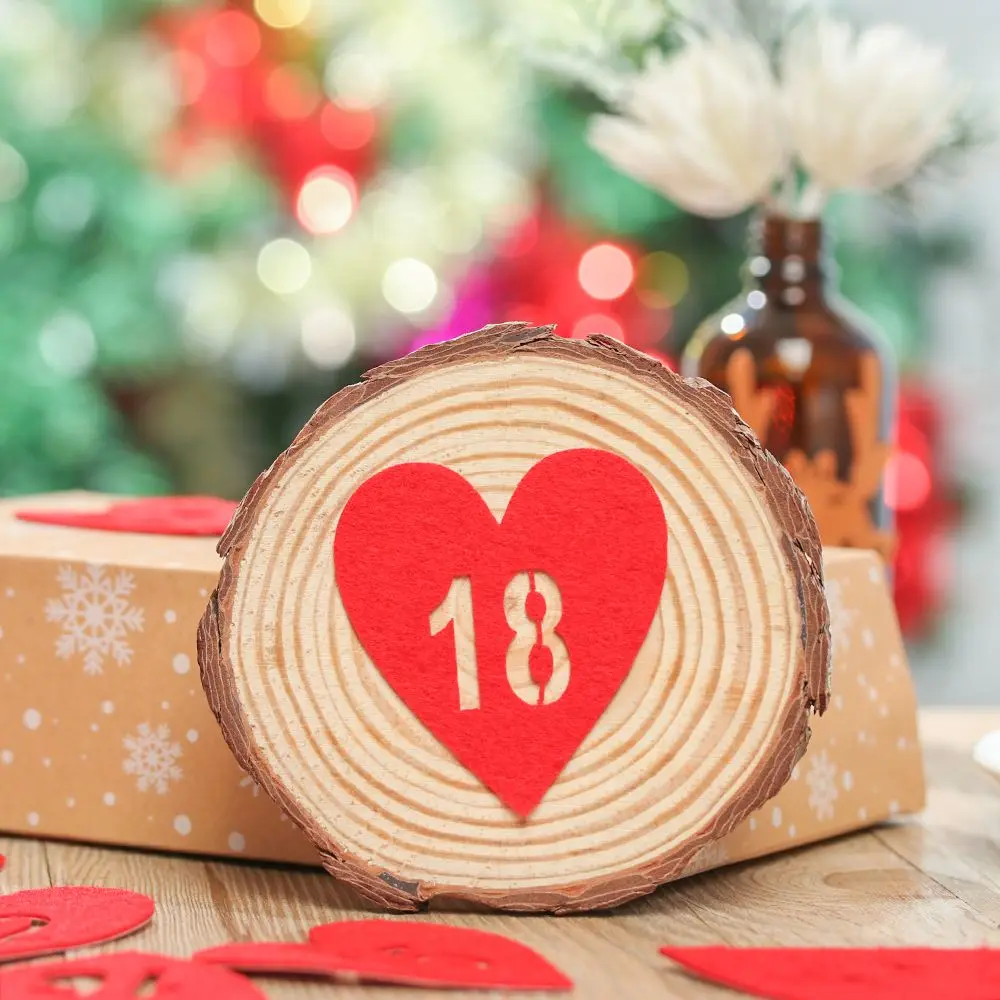 Baking Adornment Merry Christmas Countdown Package Label Xmas Ornament Gift Felt Sticker Advent Calendar Number Christmas Label
