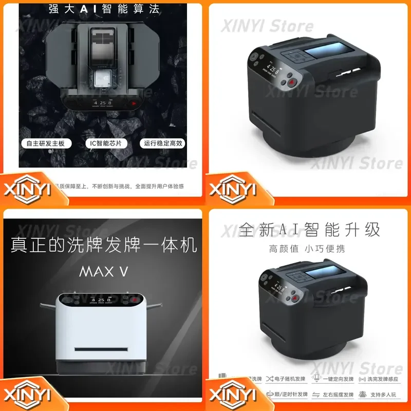 Automatic Cards Dealer for Rechargeable Card Shuffler with 4 Bid Buttons Shuffling Dealing and Distribution Machine