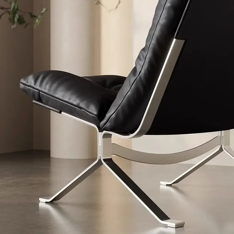 

Leather Chair Upholstered Antique Style Designer Italian Minimalist Leisure Chair Modern Office Leisure Chair
