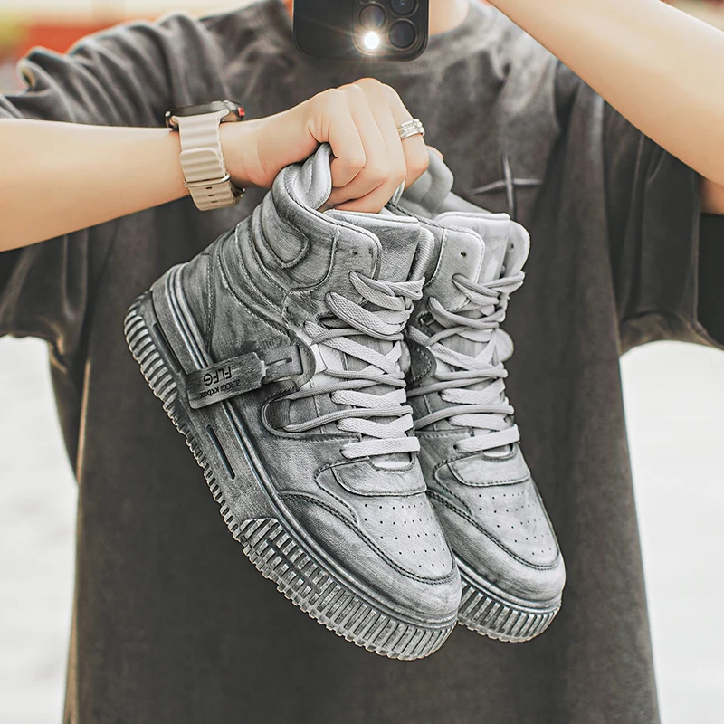 ريترو مانغا أحذية رياضية رجالية لينة مريحة عدم الانزلاق ارتداء مقاومة وحيد اليومية أحذية رجالي عادية Preppy تنوعا هدايا العيد #5