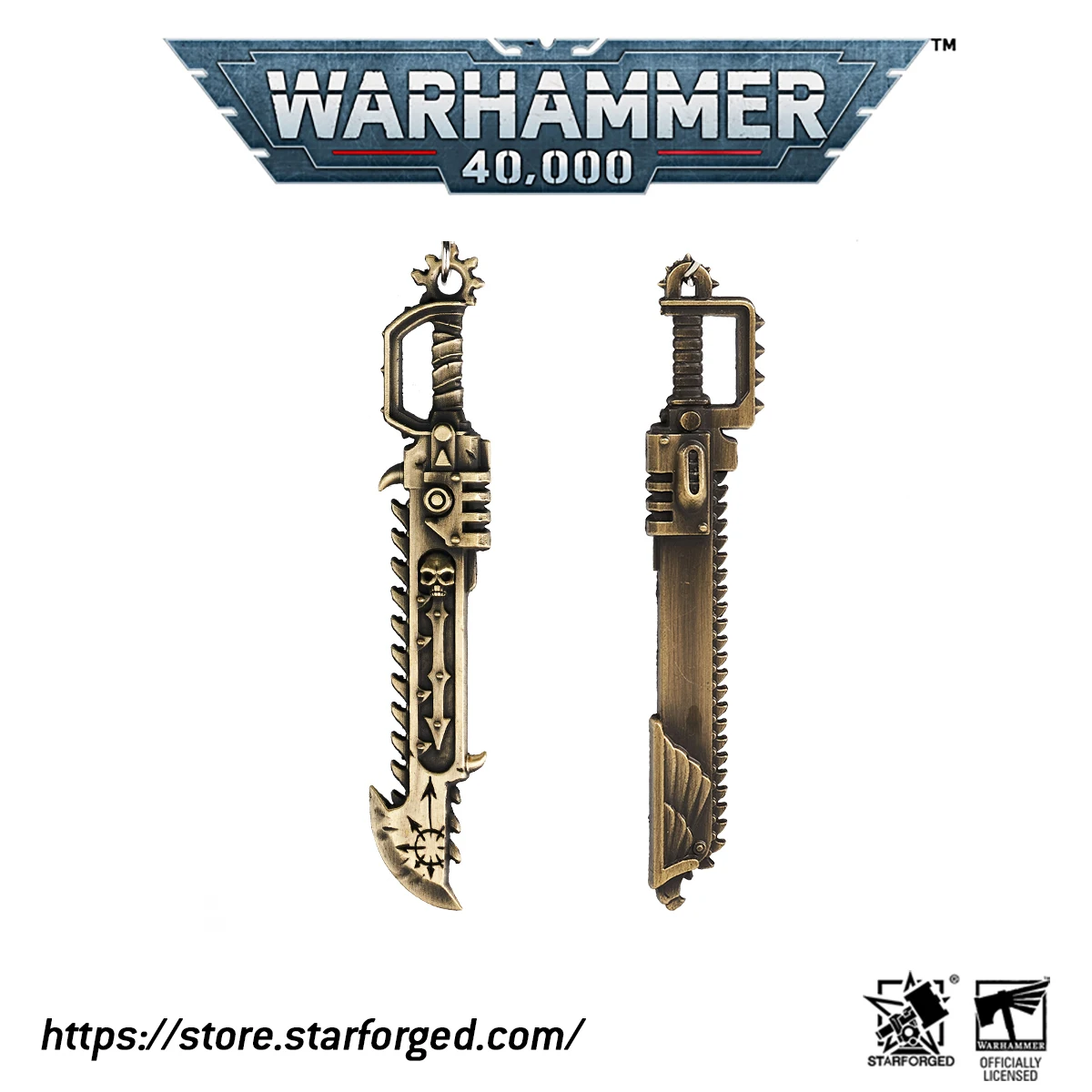 Starforged Warhammer 40000 Master Crafted & Chaos Spacemarine Chainsword 40K Keychain Christmas Gift