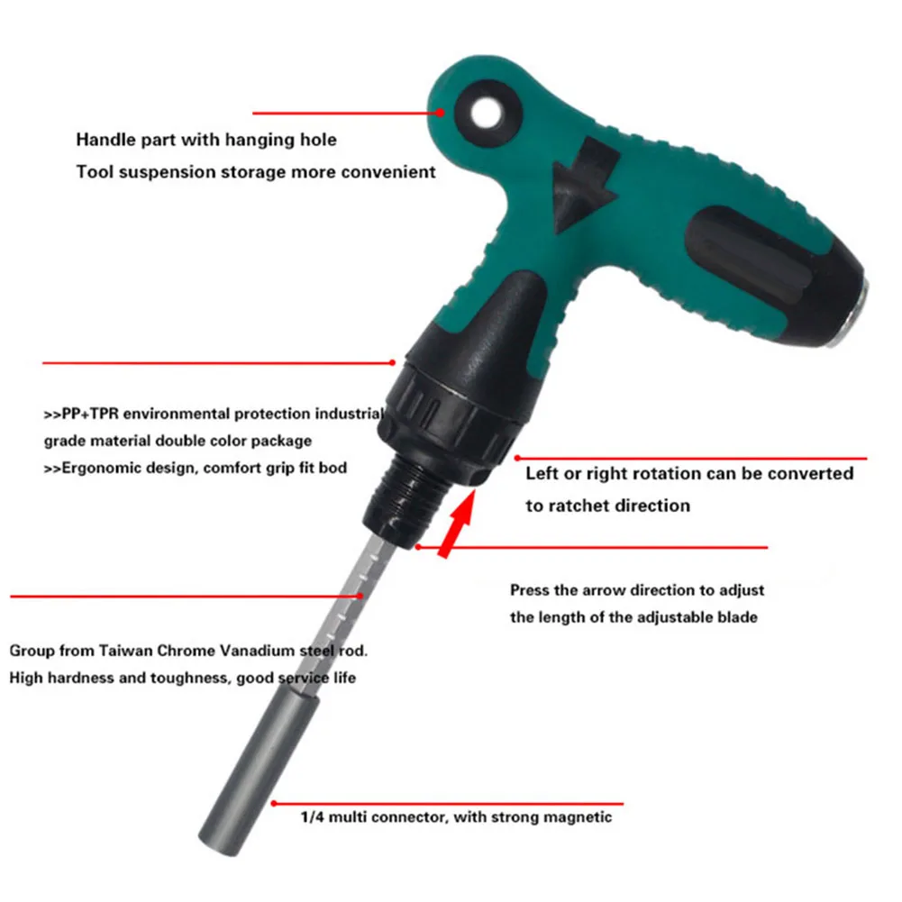 Imagem -02 - Extensível Ratchet Screwdriver Security Bit Grupo Porta-ferramentas Magnético com Torx Hex Star Screwdriver Bits Ferramentas