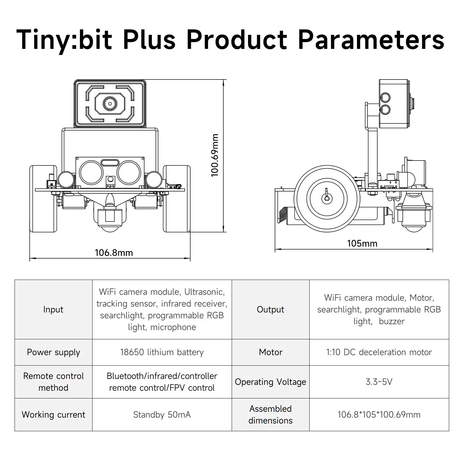 جهاز تحكم عن بعد فيديو للسيارة الروبوتية الذكية Microbit مع وحدة صور WiFi للأطفال برمجة تعليمية تعلم إلكترونيًا بنفسك