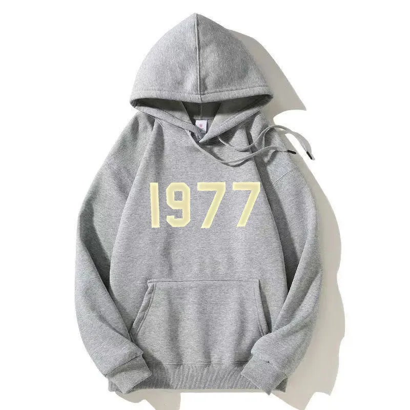 Hot selling men's motorcycle armored hooded sweatshirt, luxurious printed digital 1977, street couple hooded sportswear