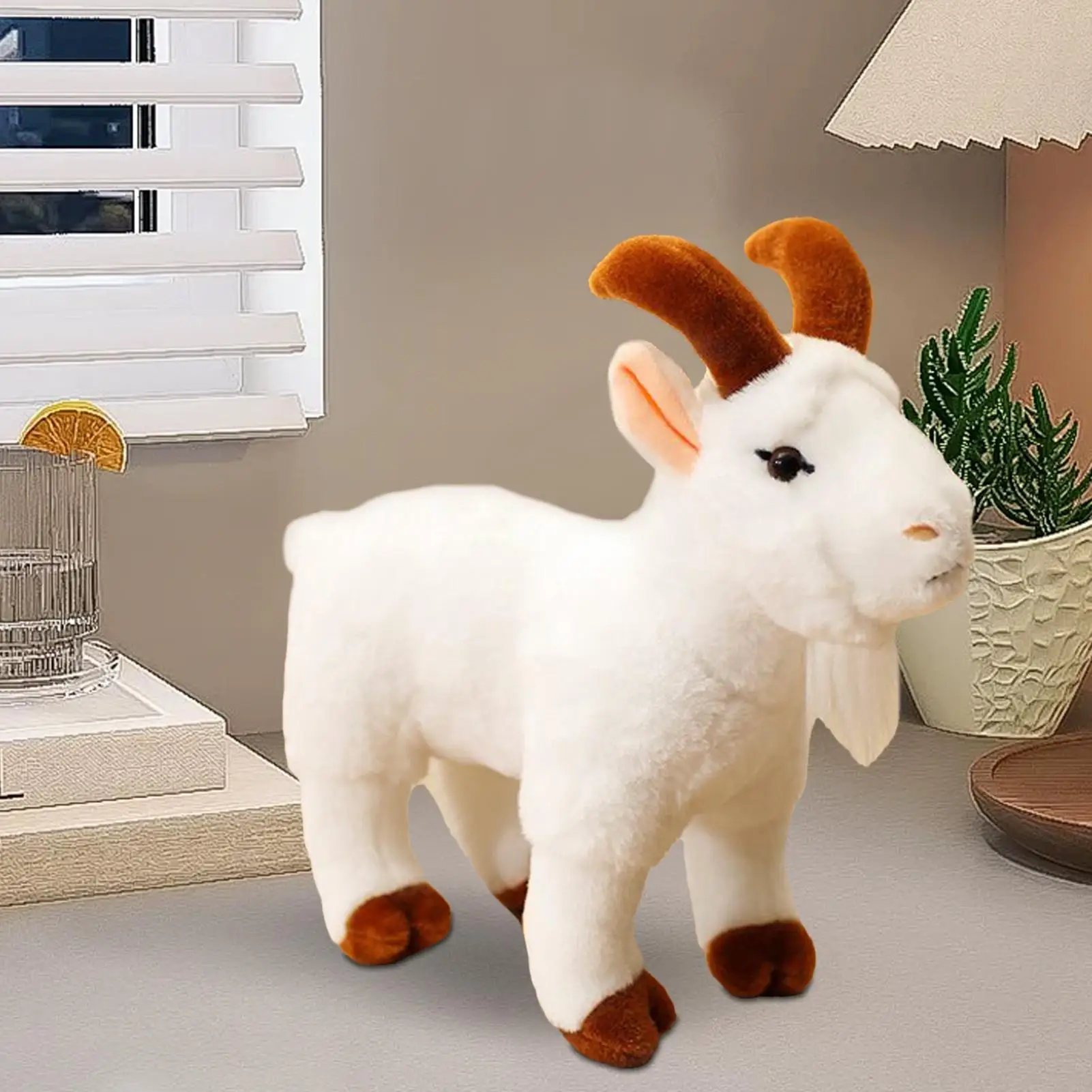 

Goat Stuffed Animals Cute Realistic Soft Figurine Toy Stuffed Goat Plush Toy For Kids Boys Girls Men Women Adults Children Farm