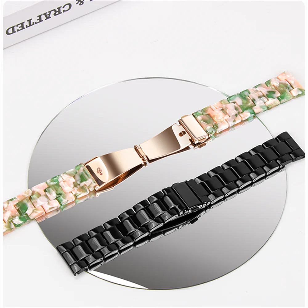 18MM 20MM 22MM three-bead resin universal strap for Garmin Forerunner 55 158 165 168 245 255S 265S 645 255 265 / Venu 2S 3S watc