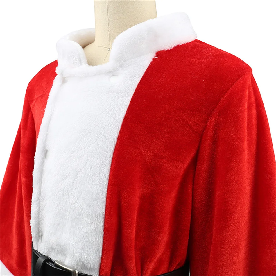 Crianças roupas de festa de natal papai noel traje vermelho chapéu cinto conjuntos para meninos meninas natal carnaval vestido palco desempenho roupas