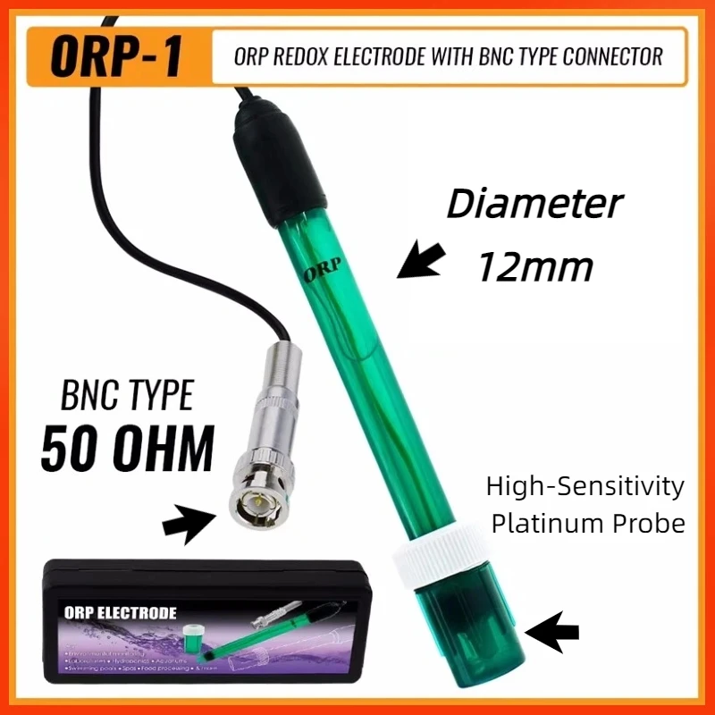 Professional ORP Electrode Probe with 300cm Cable Replaceable Redox Sensor BNC Connector Universal Water Quality Tester