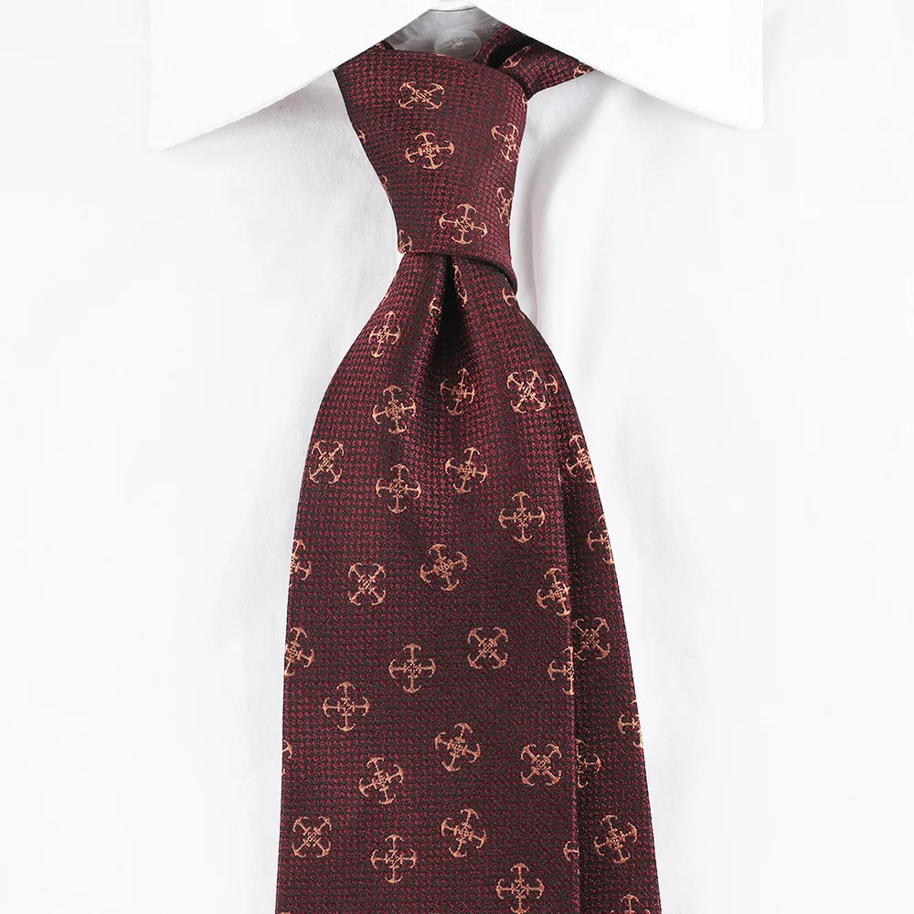 MUGIVALA Brand 7.5cm Men's Classic Luxury Blue Wine Red Tie Jacquard Necktie For Business Wedding Prom Daily Wear Accessory