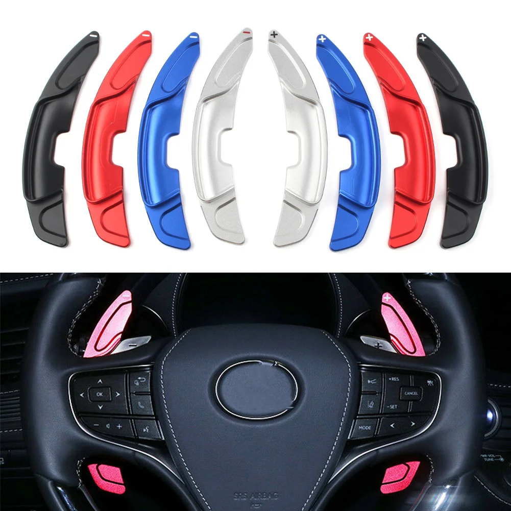 1 Pair CNC Aluminum Car Steering Wheel Shift Paddle Shifter Cover For Lexus ES300h ES350 _Z10 2019 2020